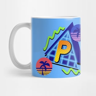 Initial Letter P - 80s Synth Mug